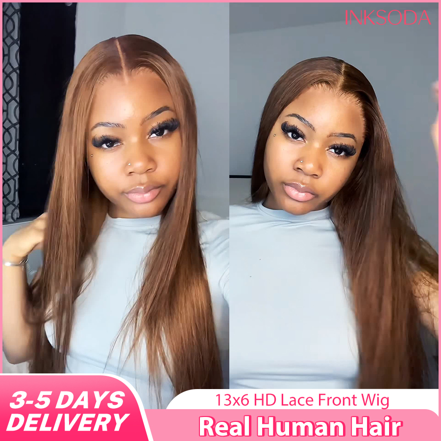 Lace Front Wigs - Peruka z ludzkich włosów, prosta, odcień